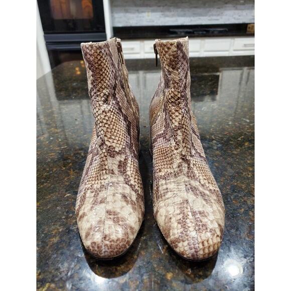 Chinese Laundry Womens Davinna Taupe Ankle Boots Shoes Medium Faux Snake US 7 - Picture 1 of 14